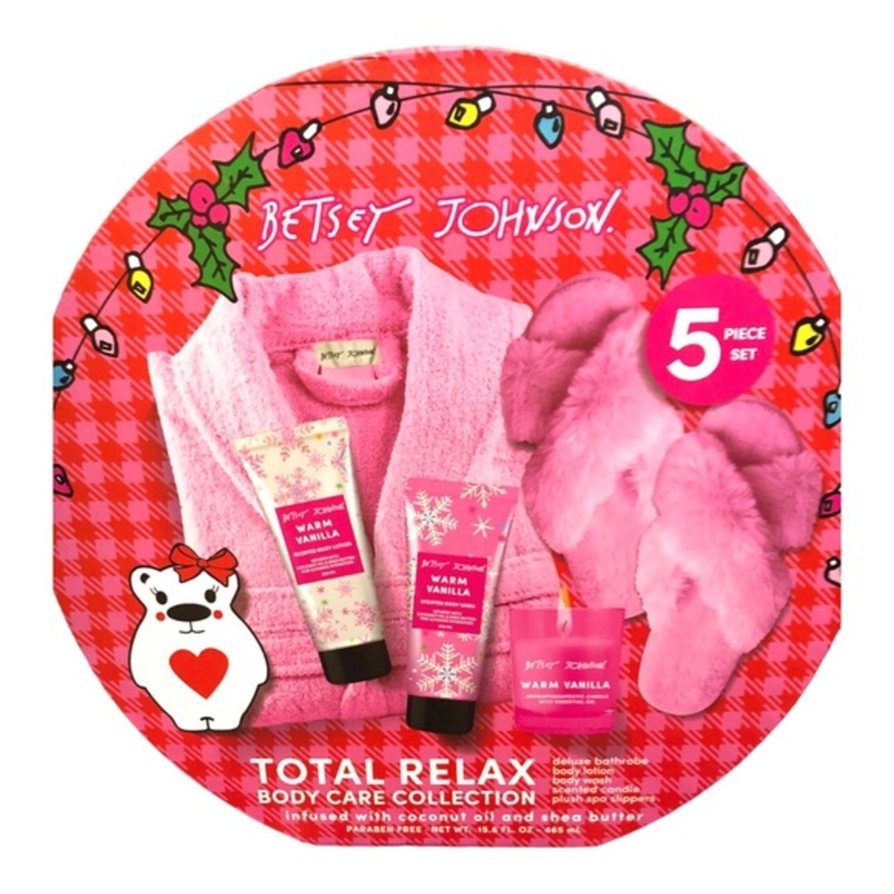 Betsey Johnson 5pc Total relax body care collection gift set‎ in XL hat box new